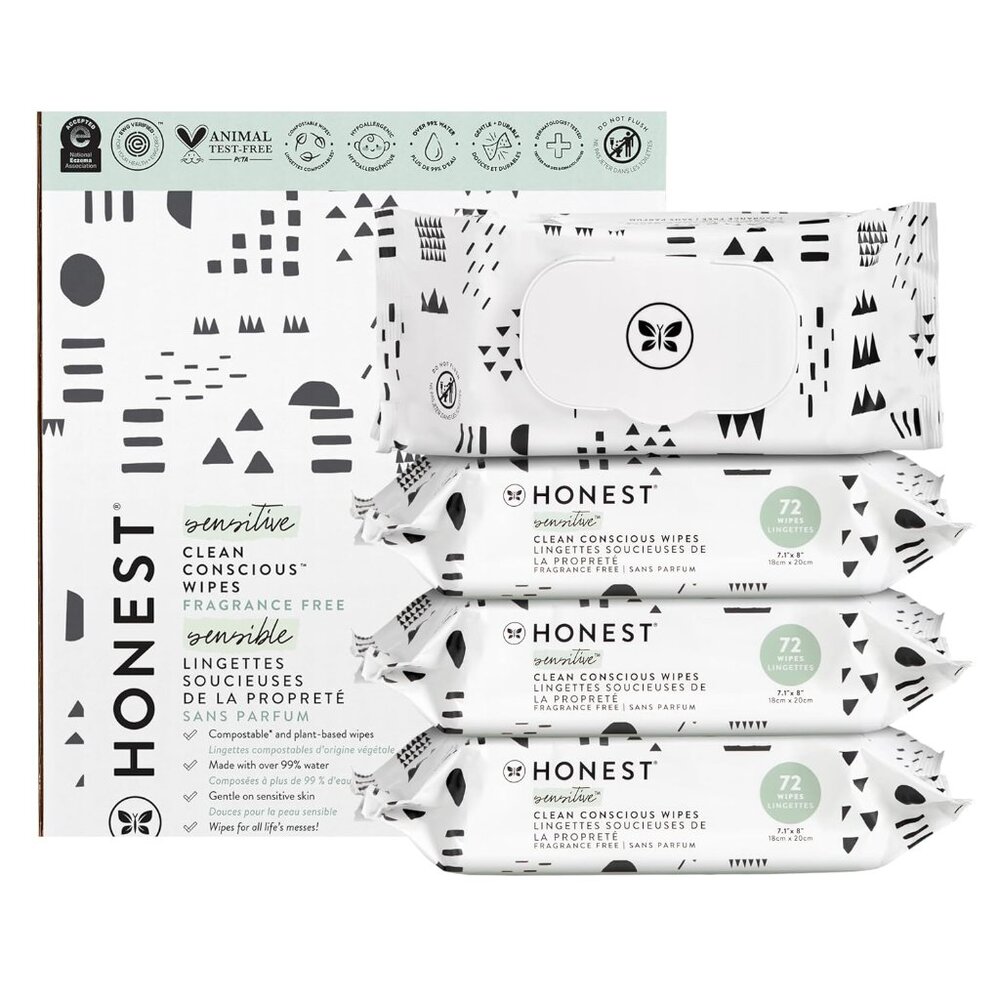 Clean Conscious Multi-Use Wipes | Hypoallergenic + Unscented for Sensitive Skin